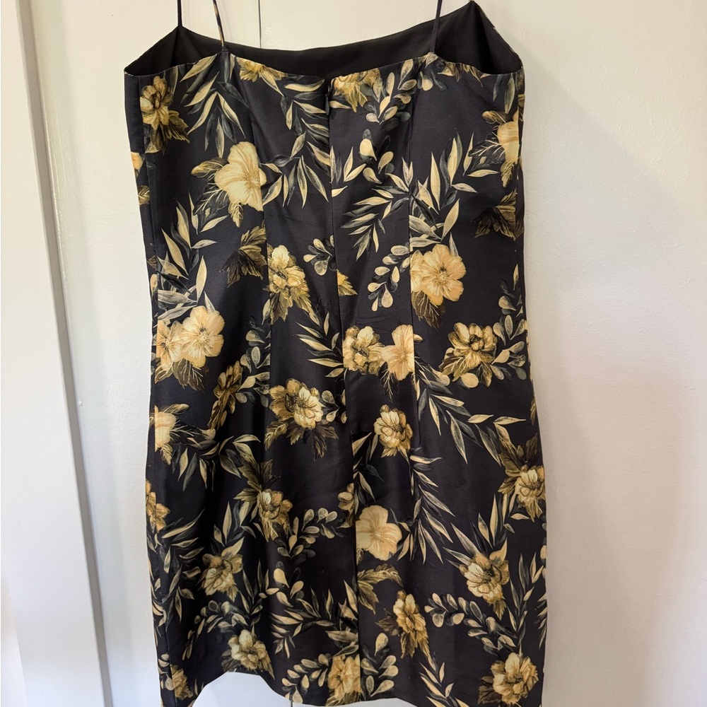 SIR the Label Floral Mini Dress - Black and Gold - Picture 3 of 7